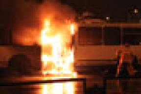 В Минске горел троллейбус (фото)