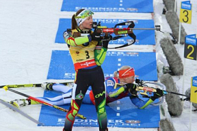 Болельщики спасли Домрачеву, крикнув ей «ложись!»