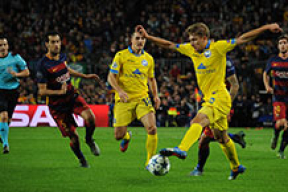 «Барселона» победила БАТЭ не без помощи судей