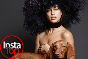 Полуобнаженная Ирина Шейк снялась с «огненной собакой»