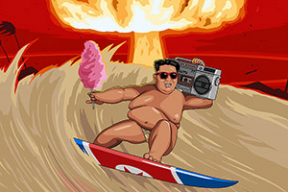 Ким Чен Ын на серфе в волосах у Трампа, свержение Мугабе в «Макдональдсе» и другие безумные фантазии