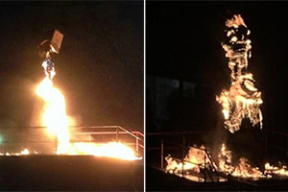 Как в «филиале ада» горит статуя покойного президента