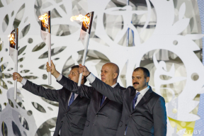 Фотофакт. Виктор Лукашенко зажег чашу огня II Европейских игр