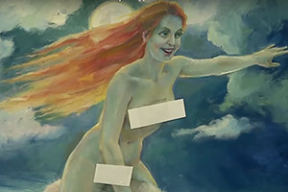 Как в России интимные места женщин на картинах заклеили скотчем