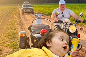 В сети высмеяли фотографию Лукашенко за рулем старого мотоцикла
