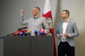 Пресс-конференция Светланы и Сергея Тихановских, а также других освобожденных политзаключенных